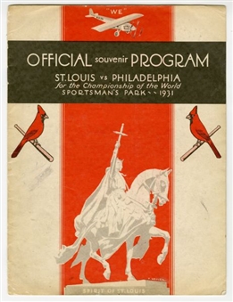 1931 World Series Program – Philadelphia A’s at St. Louis Cardinals at Sportsman’s Park 